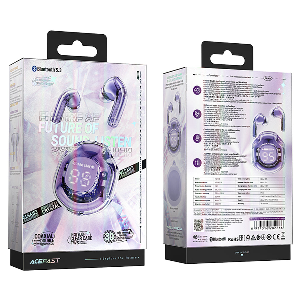 Auricolari Bluetooth Acefast T8, TWS, Viola