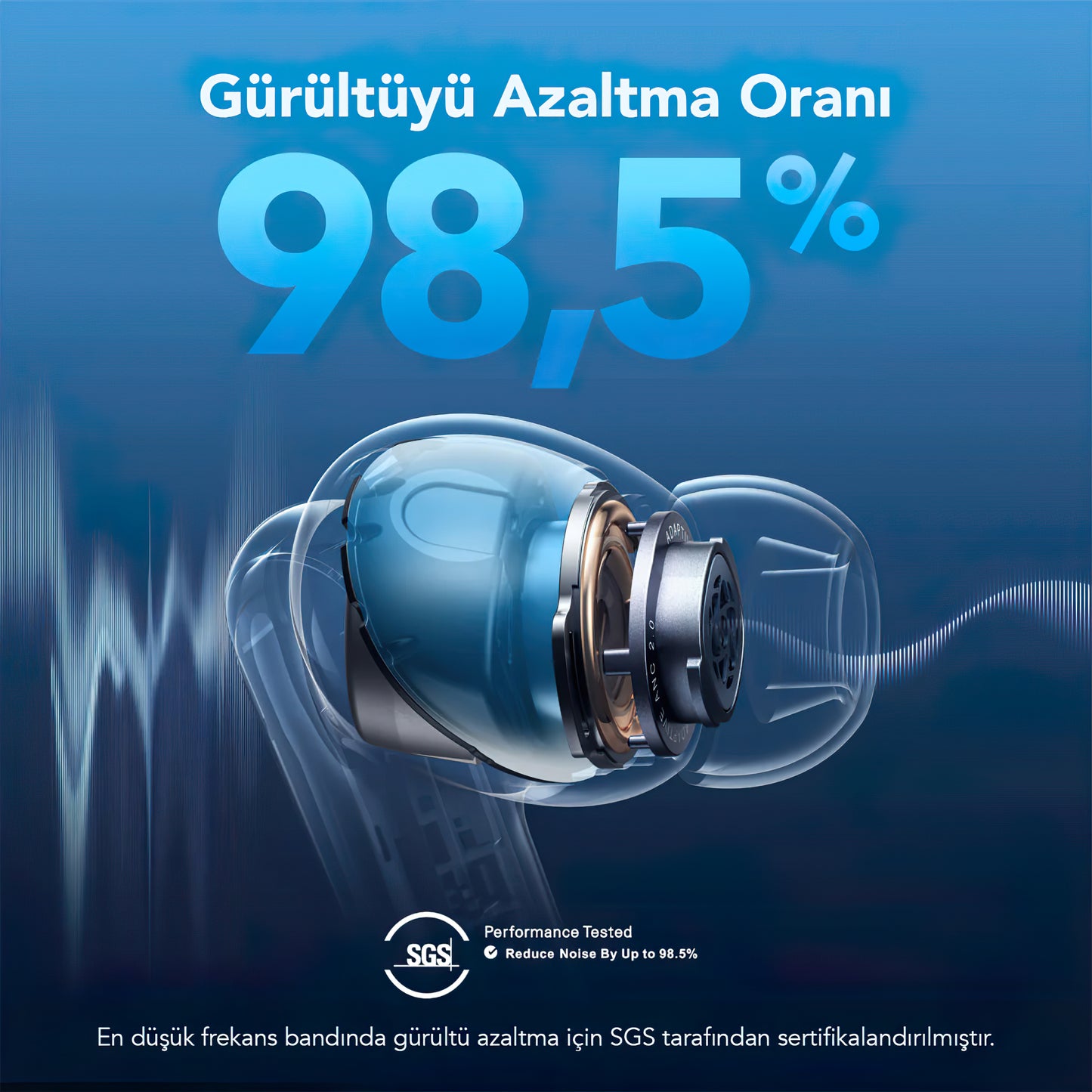 Vivavoce Bluetooth Anker SoundCore Liberty 4 NC, TWS, ANC, MultiPoint, blu A3947G31