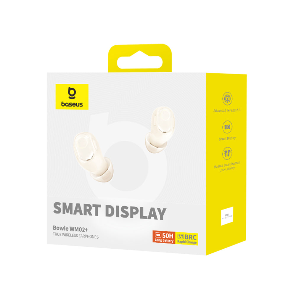 Handsfree Bluetooth Baseus WM02+, TWS, Bianco NGTW370302