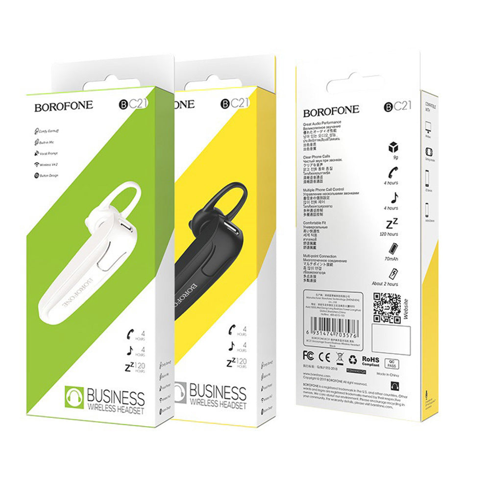 Auricolare Bluetooth Borofone Encourage BC21, MultiPoint, A2DP, Nero