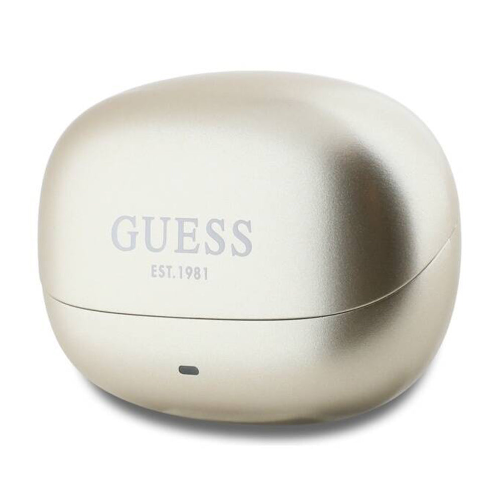 Auricolari Bluetooth Guess Capsule con Logo Stampato, TWS, ANC, Dorato