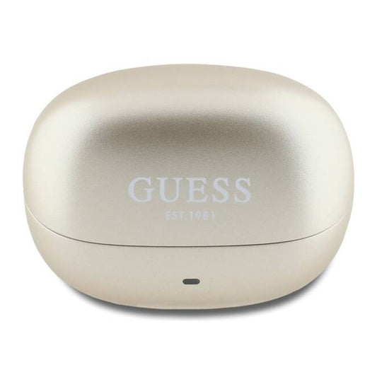 Auricolari Bluetooth Guess Capsule con Logo Stampato, TWS, ANC, Dorato
