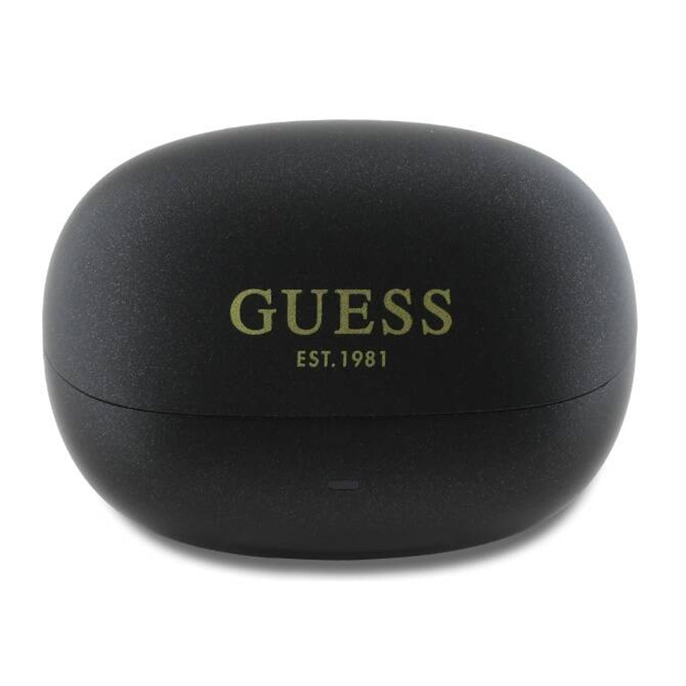 Auricolare Bluetooth Guess Capsule con Logo Stampato, TWS, ANC, Nero