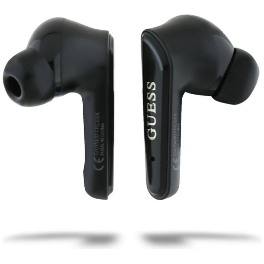 Auricolare Bluetooth Guess Flat Classic Logo Electroplated, TWS, Nero