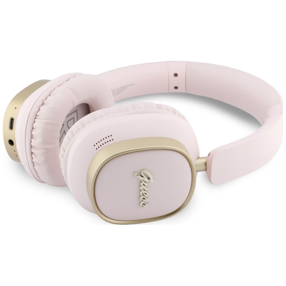 Auricolare Bluetooth Guess Rectangle Metal Script, A2DP, Rosa