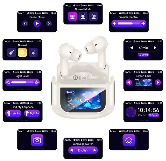 Auricolari Bluetooth HOCO EQ21, TWS, ANC, Bianco