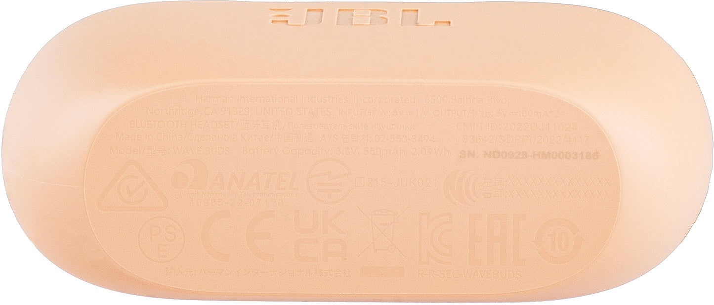 Auricolari Bluetooth JBL Wave Buds, TWS, Beige JBLWBUDSBEG