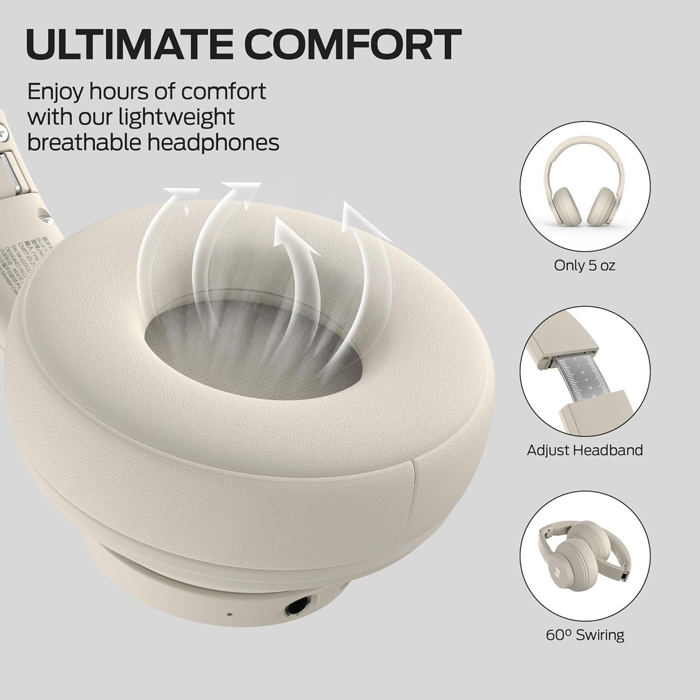 Handsfree Bluetooth Monster Mission 100, MultiPoint, A2DP, ANC, Bianco
