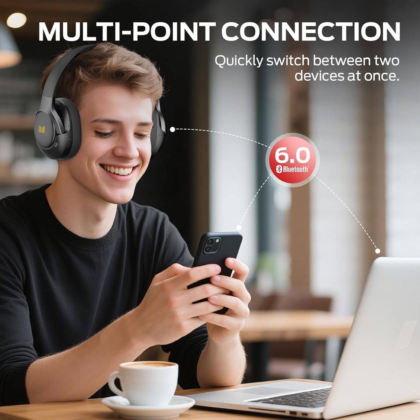 Handsfree Bluetooth Monster Persona 5th, MultiPoint, A2DP, ANC, Nero