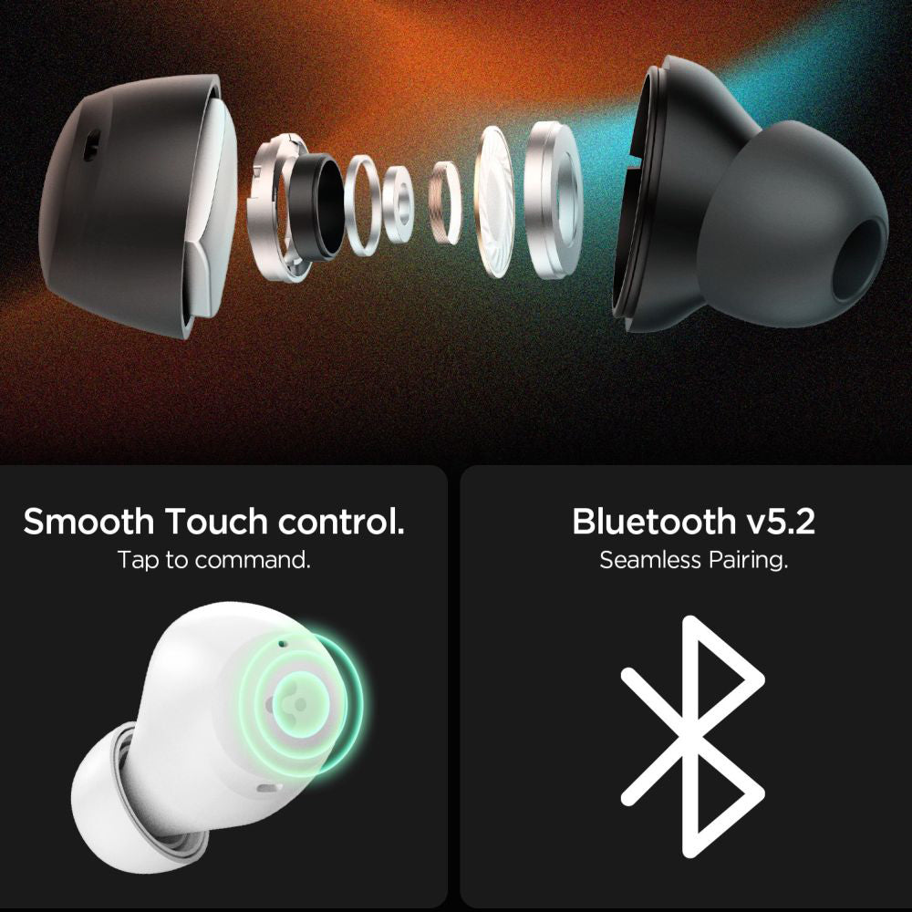 Auricolare Bluetooth Spigen SA2401, TWS, ANC, Nero