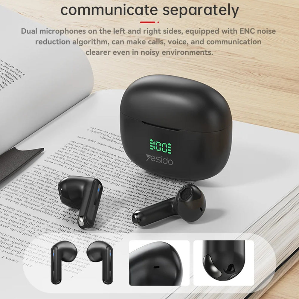 Auricolare Bluetooth Yesido TWS19, TWS, Nero
