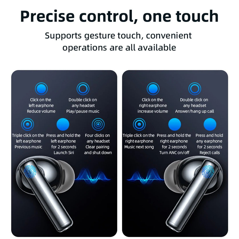 Auricolare Bluetooth Yesido TWS23, TWS, ANC, Nero