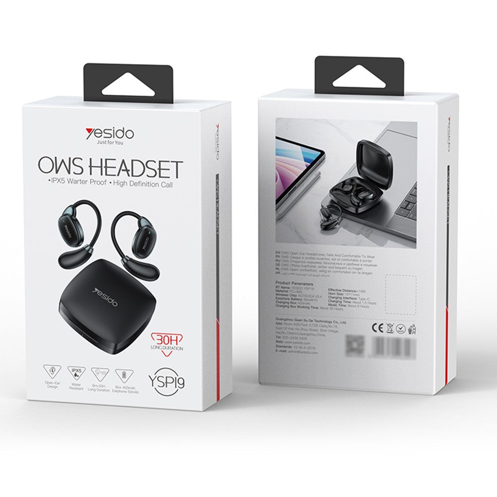 Auricolare Bluetooth Yesido YSP19 BL, TWS, Nero