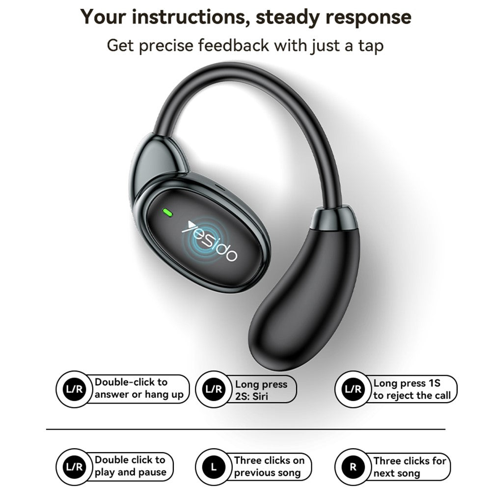 Auricolare Bluetooth Yesido YSP19 WH, TWS, Bianco