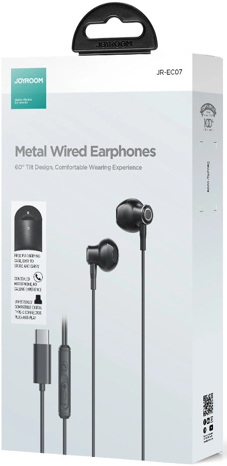 Auricolare USB-C Joyroom JR-EC07, Nero