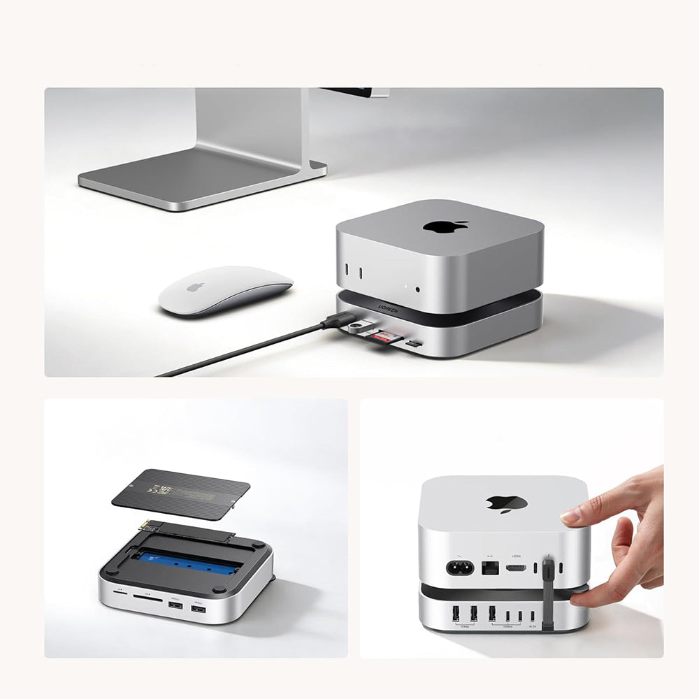 Hub Multifunzionale UGREEN CM841A (95094) per Apple Mac Mini M4 / Mini M4 Pro, 10in1, Grigio