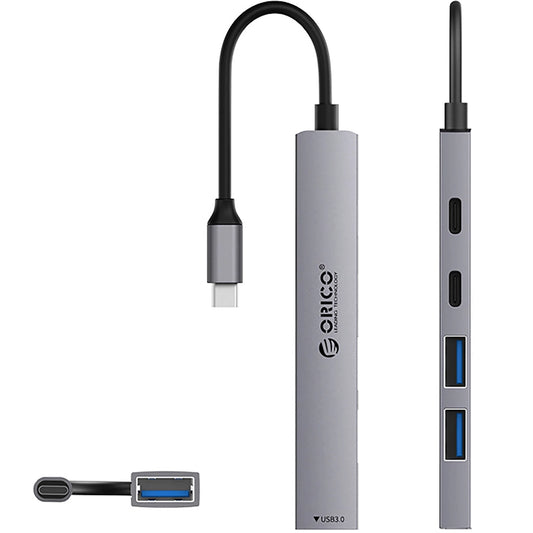 Hub USB-C Orico YSB4-U2, 1 x USB-A 3.0 - 2 x USB-A - 2 x USB-C, Grigio