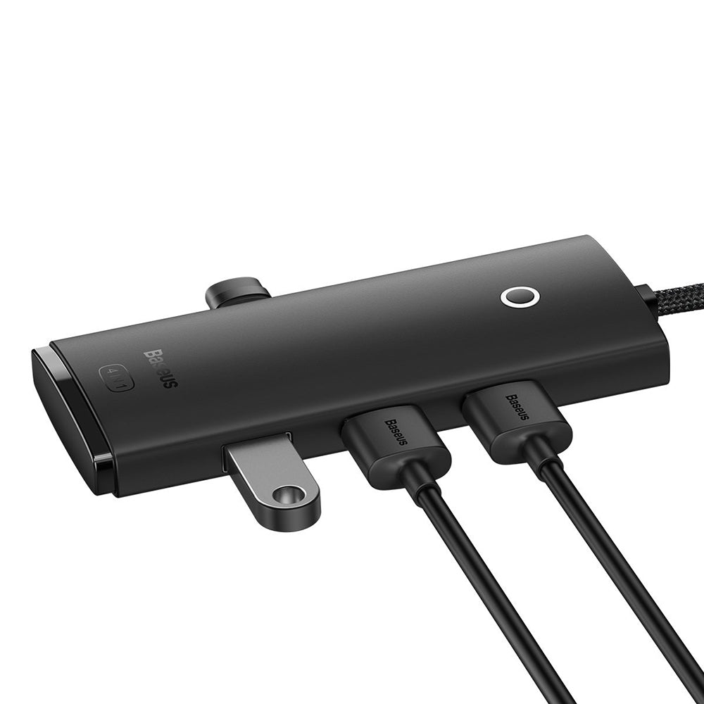 Hub USB Baseus Lite, 4 x USB-A 3.0 - 1 x USB-C, 1m, Nero WKQX030101