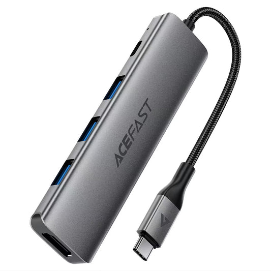 Hub USB-C Acefast J16, 5in1, Grigio