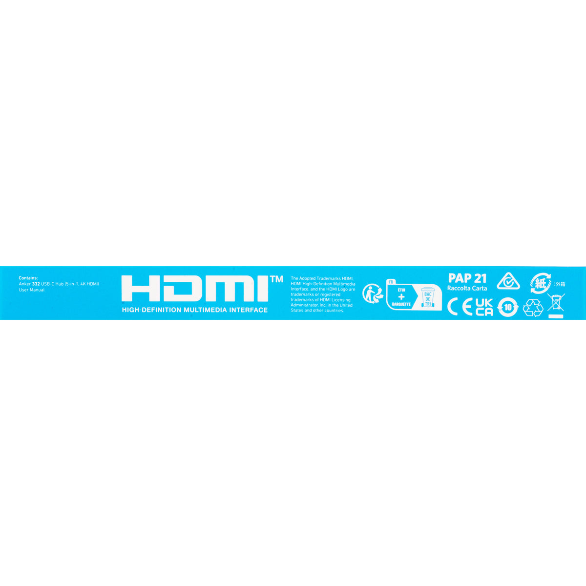 Hub USB-C Anker 332, 2 x USB-A - 2 x USB-C - 1 x HDMI, Nero A8356G11