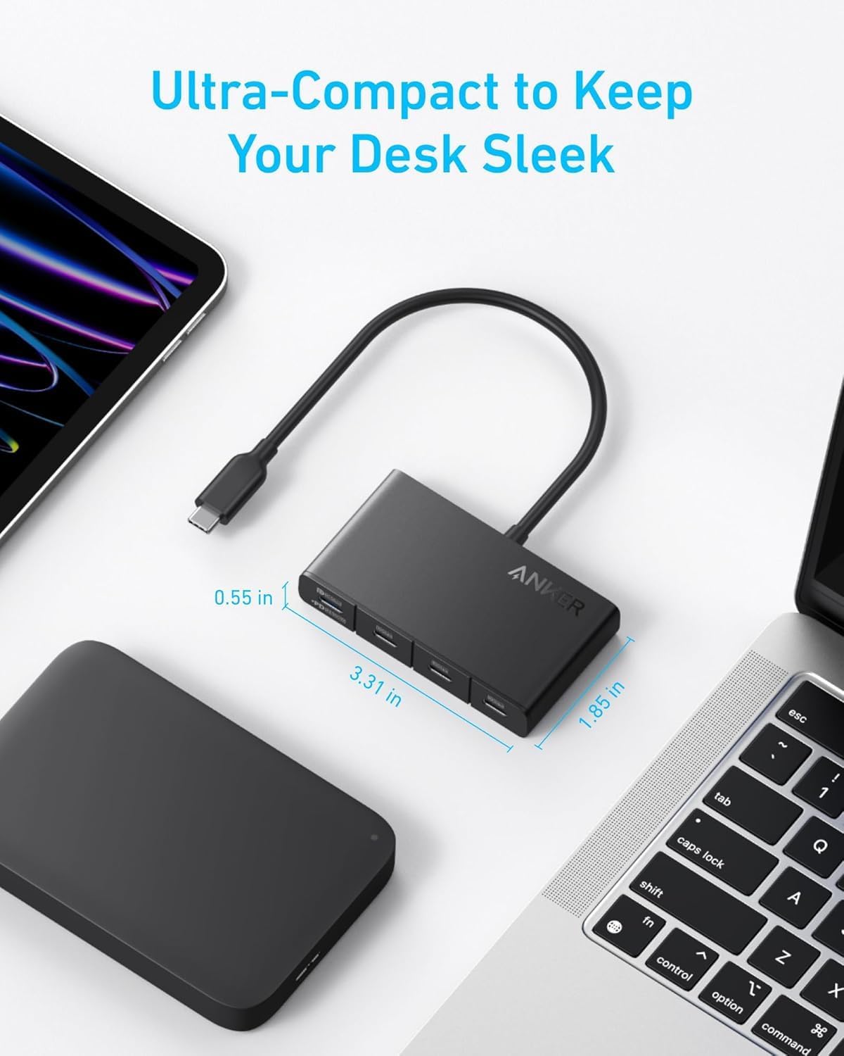 Anker Hub USB-C, 4 x USB-C, nero A8340GA1