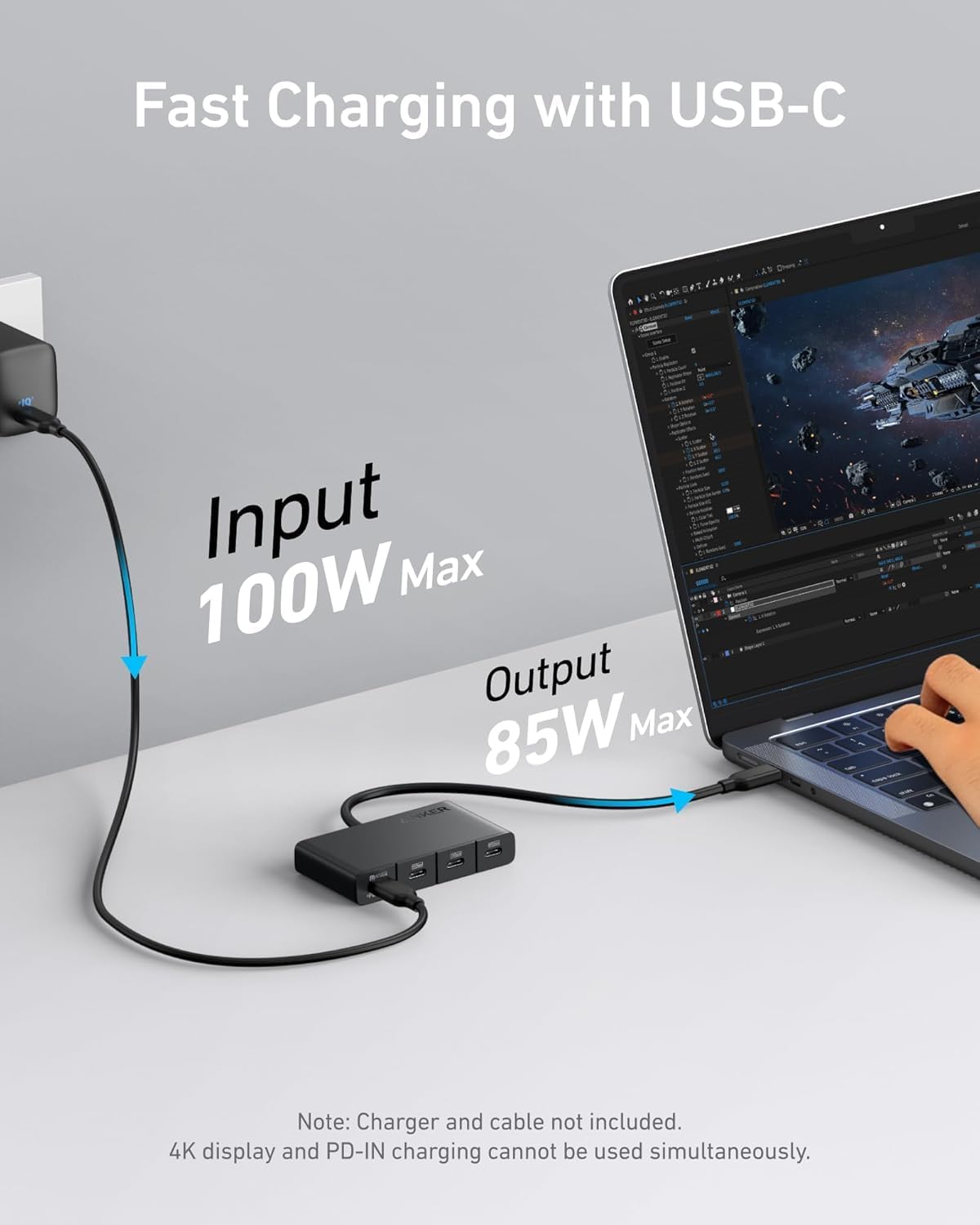Anker Hub USB-C, 4 x USB-C, nero A8340GA1