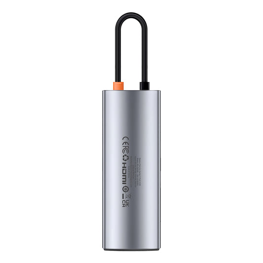 Baseus Joystar USB-C Hub, 3 x USB-A 3.0 - 1 x USB-C - 1 x HDMI - 1 x SD - 1 x microSD, Silver B0003070881111-00