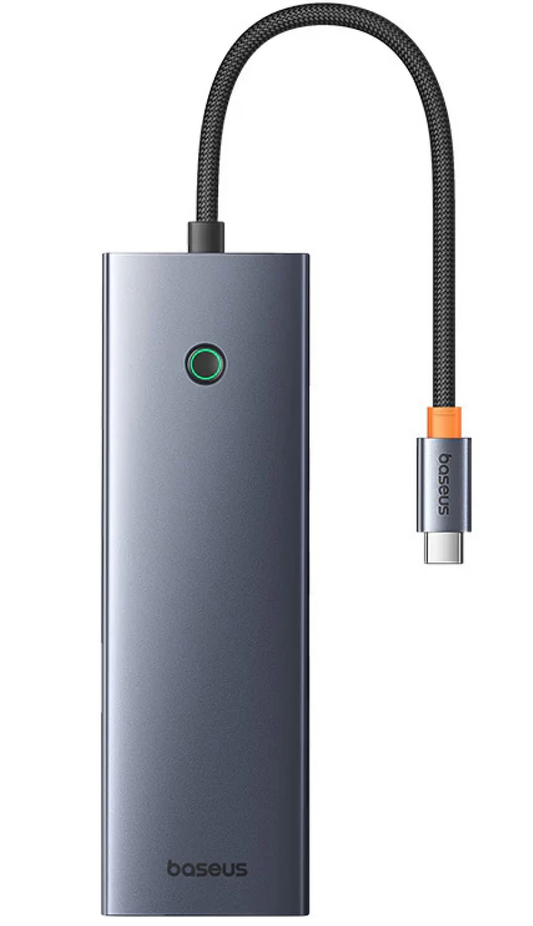Hub USB-C Baseus UltraJoy, 3 x USB-A 3.0 - 1 x USB-C - 1 x HDMI - 1 x VGA - 1 x Jack 3.5mm - 1 x RJ45 - 1 x SD - 1 x microSD, Grigio B0005280C811-00