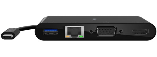 Hub USB-C Belkin Connect, 1 x USB-A 3.0 - 1 x USB-C - 1 x HDMI - 1 x VGA - 1 x RJ45, Nero AVC004btBK