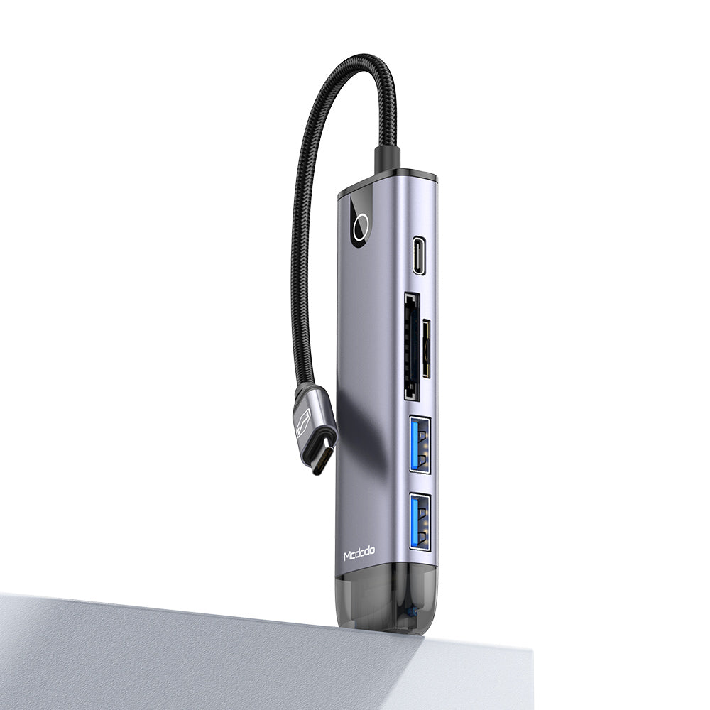 Hub USB-C McDodo HU-7740, 6in1, Grigio