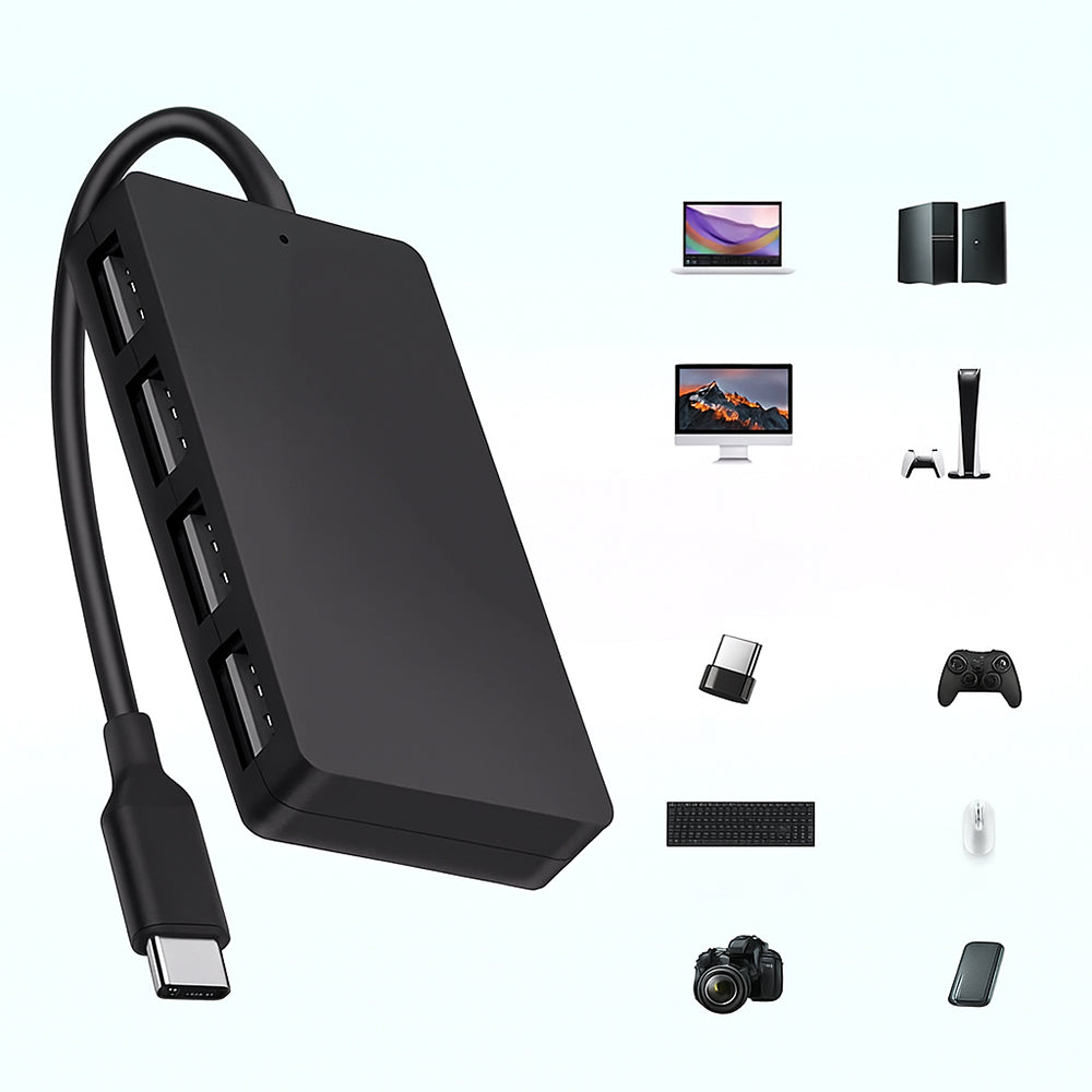 Hub USB-C Techsuit H16 QuantumNode, 4in1, Nero