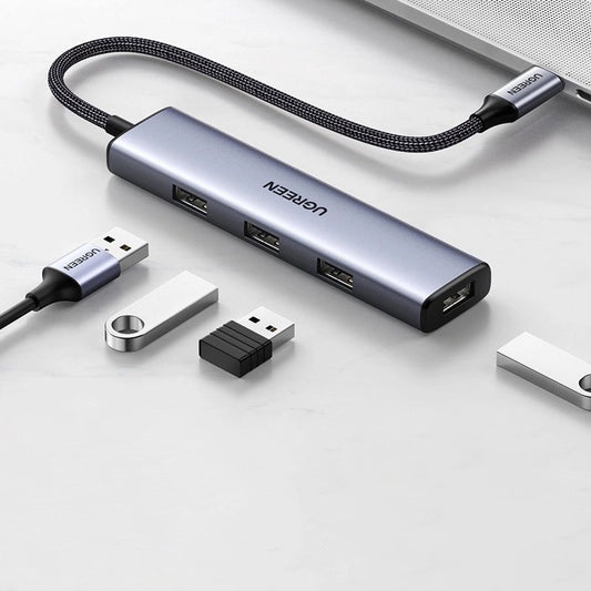 Hub USB-C UGREEN CM473 (20841), 4 x USB-A 3.0, 0,20 m, Grigio
