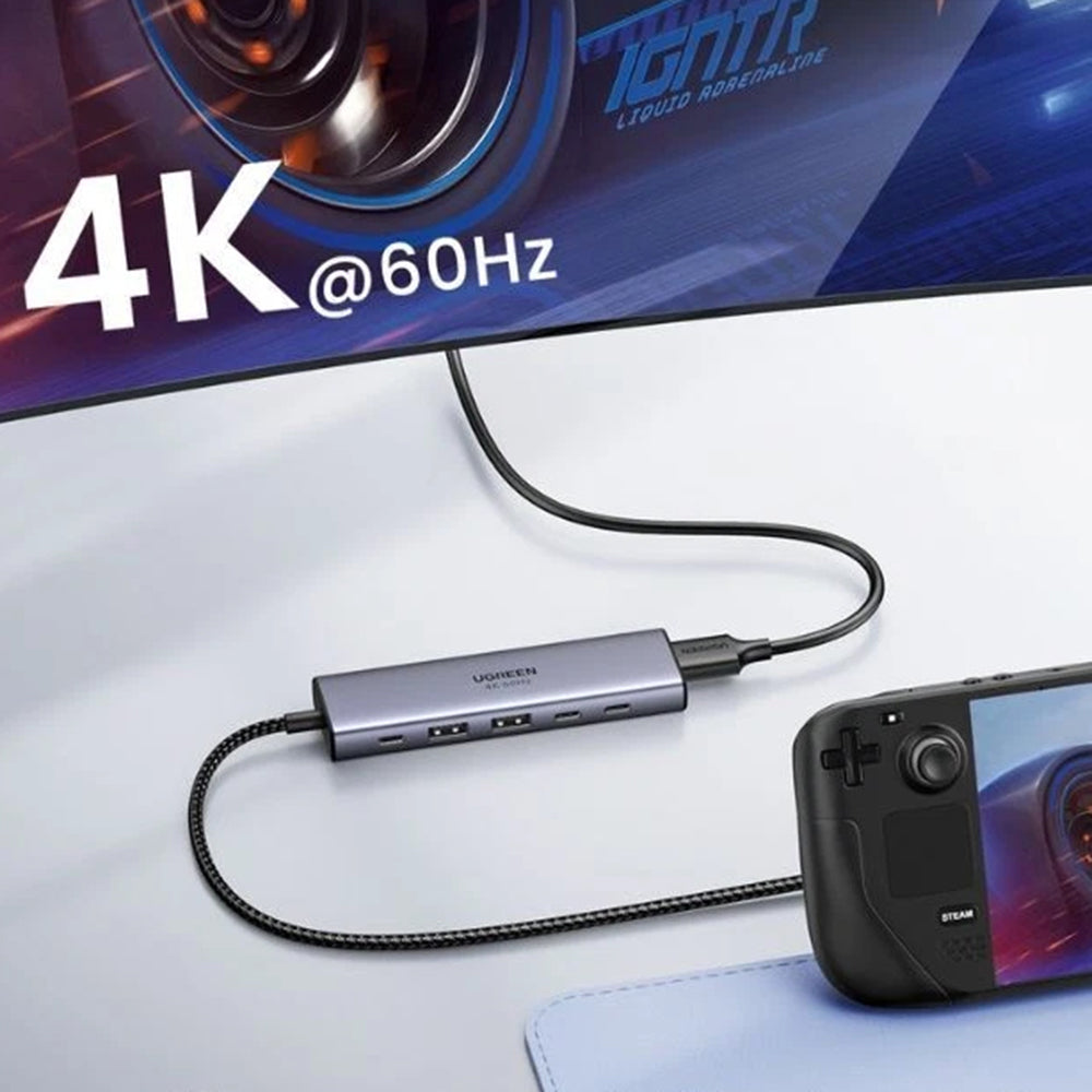 Hub USB-C UGREEN CM511 (35999), 2 x USB-A 3.2 - 3 x USB-C - 1 x HDMI, Grigio