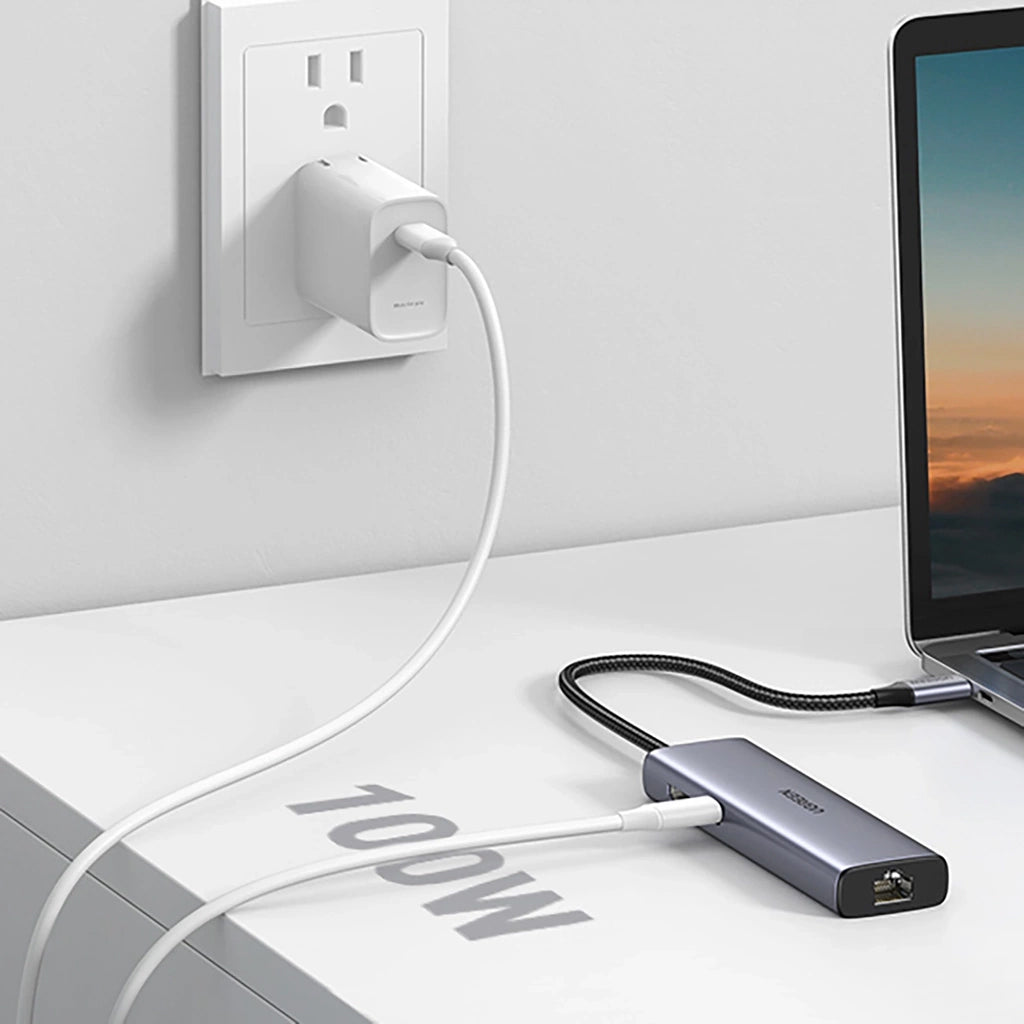 Hub USB-C UGREEN CM512 (90568), 2 x USB-A 3.0 - 1 x USB-C - 1 x HDMI - 1 x RJ45 - 1 x SD - 1 x microSD, Grigio