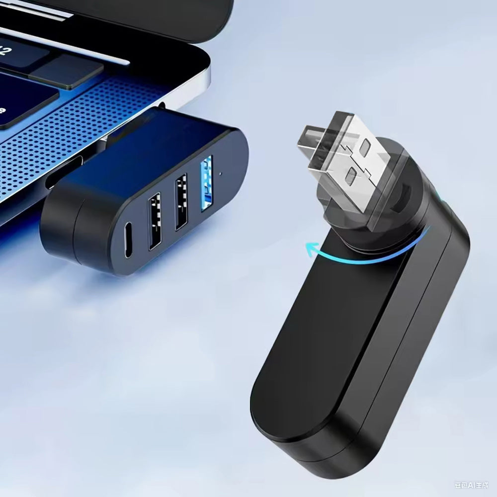 Hub USB Techsuit H17 SplitterNode, 4in1, Nero