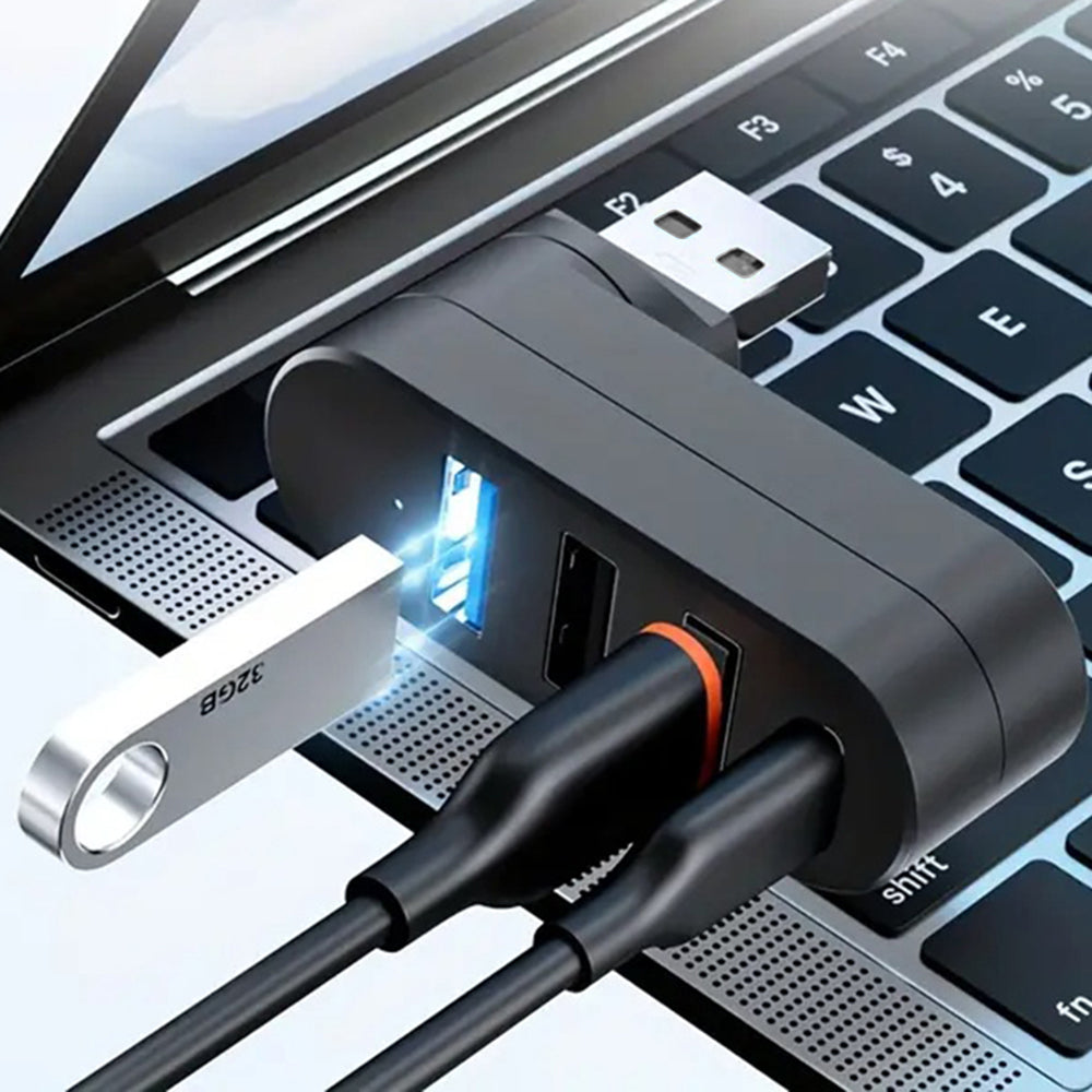 Hub USB Techsuit H17 SplitterNode, 4in1, Nero