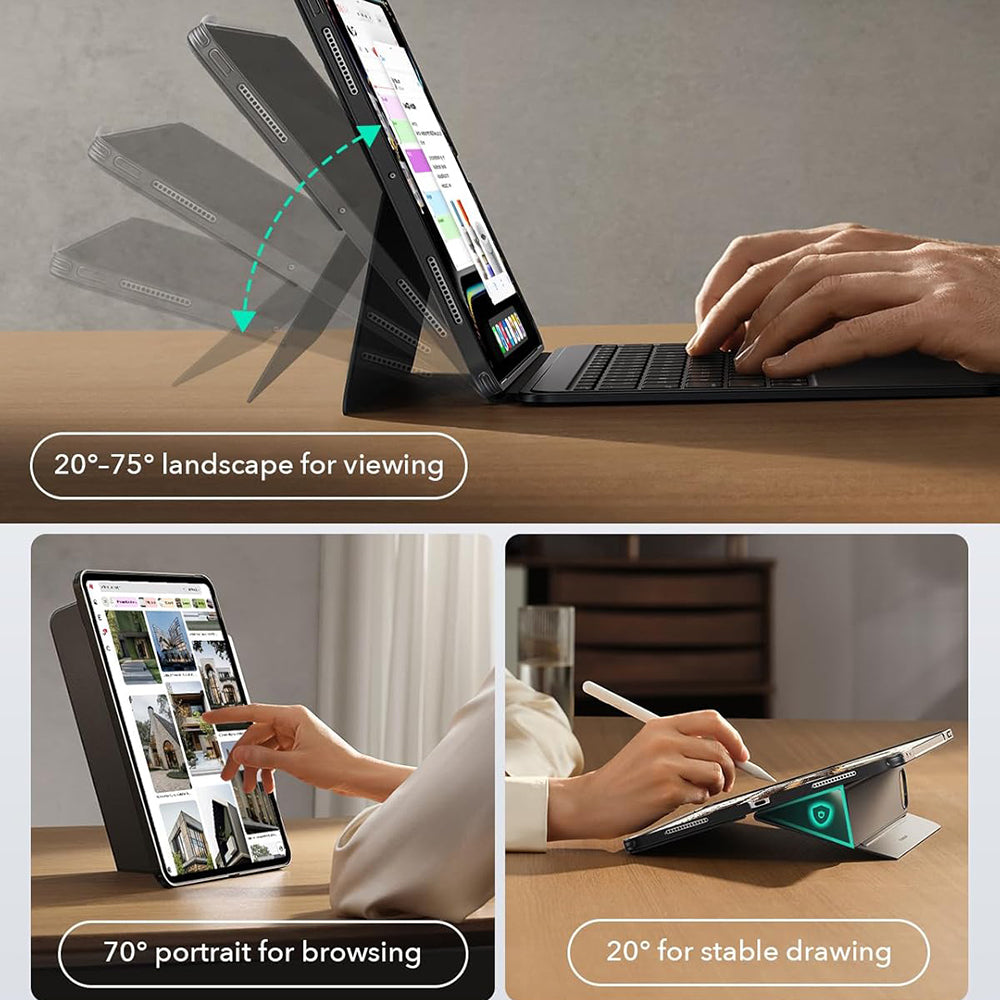 Custodia con Tastiera per Apple iPad (2025) / (2022), ESR, Shift, Grigio