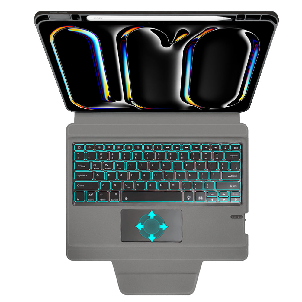 Custodia con Tastiera per Apple iPad Pro 13 (2024), Techsuit, KeyTab Pro, Nera