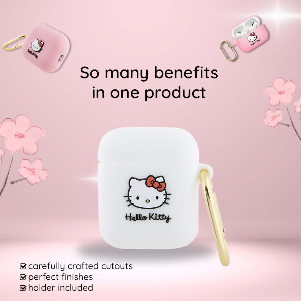 Custodia Hello Kitty 3D Kitty Head per Apple AirPods Pro 2, Rosa