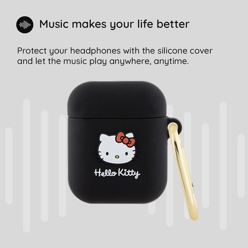 Custodia Hello Kitty 3D Kitty Head per Apple AirPods Pro 2, Rosa