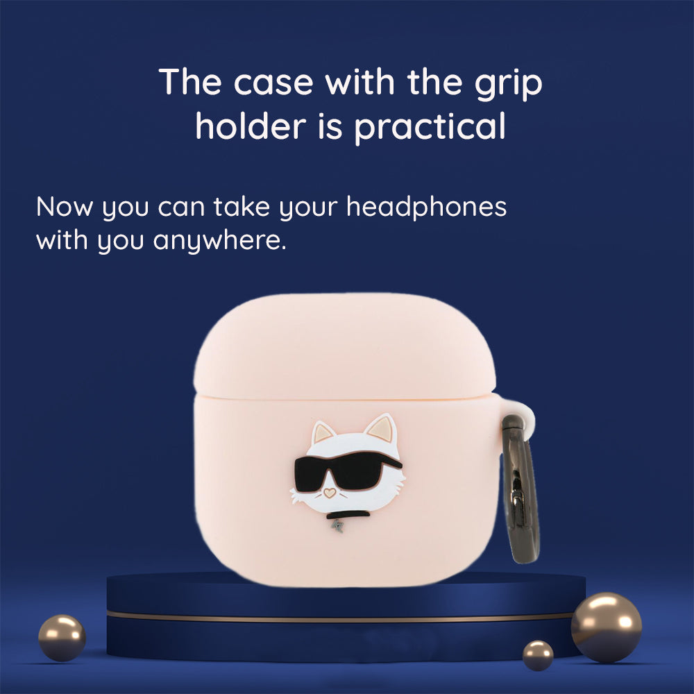 Custodia Karl Lagerfeld 3D Karl & Choupette's Heads per Apple AirPods 4, Nera