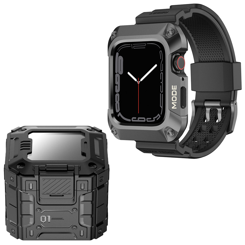 Lito RuggedArmor Strap for Apple Watch 44mm Series, Gray