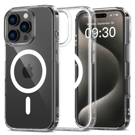Custodia MagSafe per Apple iPhone 16 Pro Max, Tech-Protect, Flexair Hybrid, trasparente