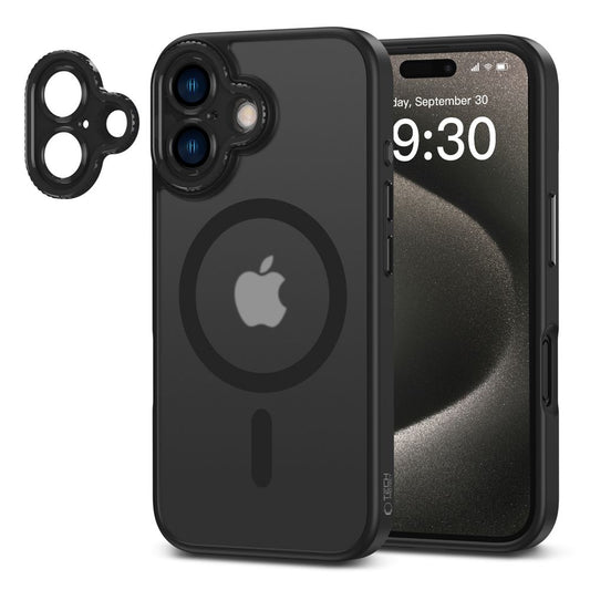 Custodia MagSafe per Apple iPhone 16, Tech-Protect, Magcam, nero