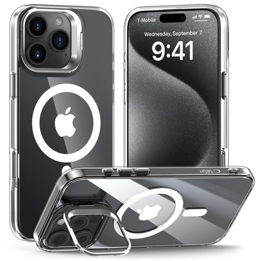 Custodia MagSafe per Apple iPhone 16 Pro Max, Tech-Protect, Magstand, Trasparente