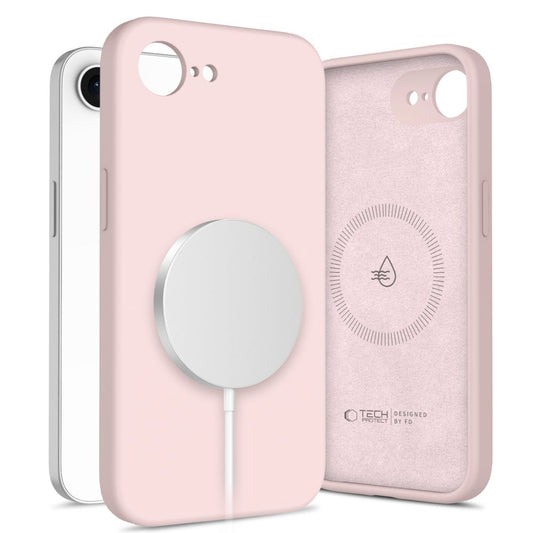 Custodia MagSafe per Apple iPhone 16e, Tech-Protect, Silicone Liquido, Rosa