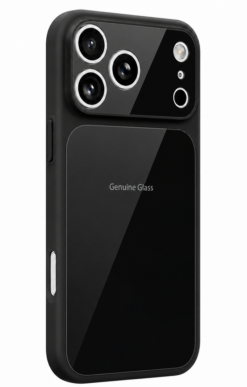 Custodia MagSafe per Apple iPhone 17, OEM, Vetro Autentico, Nera