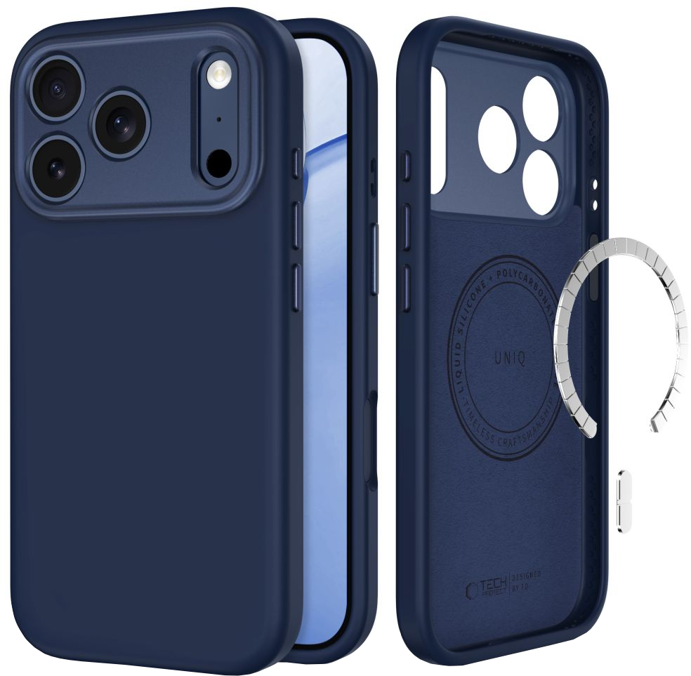 Custodia MagSafe per Apple iPhone 18 Pro / 17 Pro, Tech-Protect, Uniq CC, Blu Navy