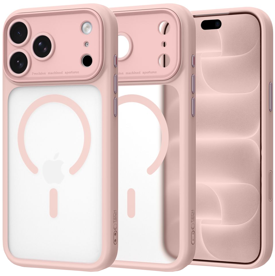 Cover MagSafe per Apple iPhone 18 Pro / 17 Pro, Tech-Protect, MagPeak CC, Rosa opaco