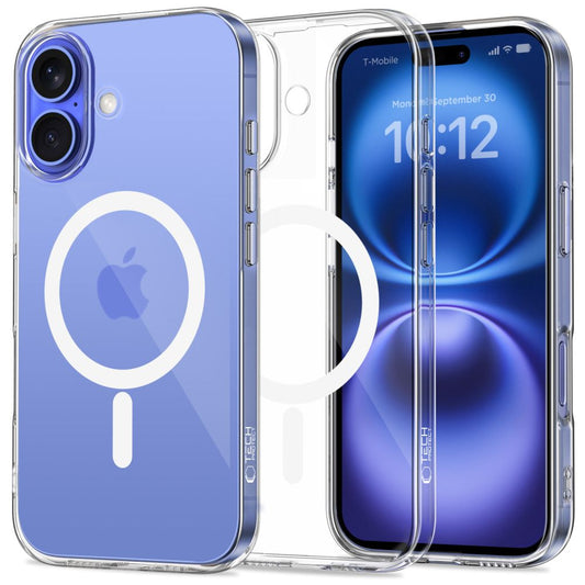 Custodia MagSafe per Apple iPhone 16, Tech-Protect, Flexair+, trasparente